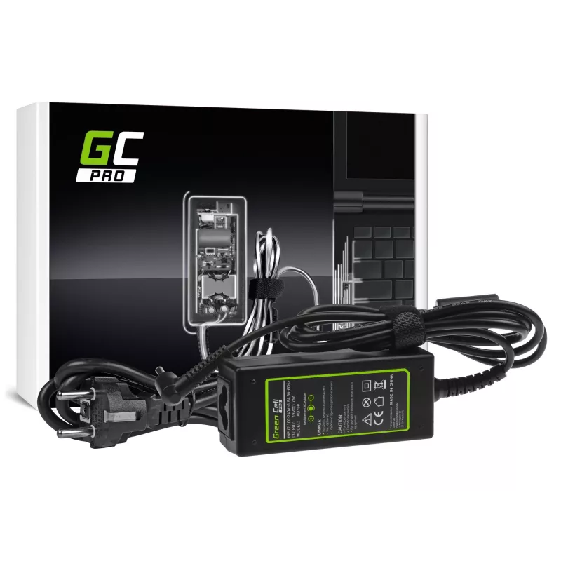 Maitinimo adapteris Green Cell AD70P, 33W, 19V 1,75A, ASUS nešiojamiesiems kompiuteriams, vidaus, juodas