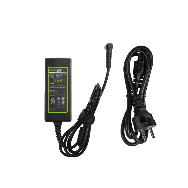 Maitinimo adapteris Green Cell AD70P, 33W, 19V 1,75A, ASUS nešiojamiesiems kompiuteriams, vidaus, juodas