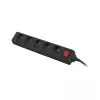 Lanberg PS1-05E-0300-BK 5 lizdų ilgintuvas (3 m), juodas, su jungikliu