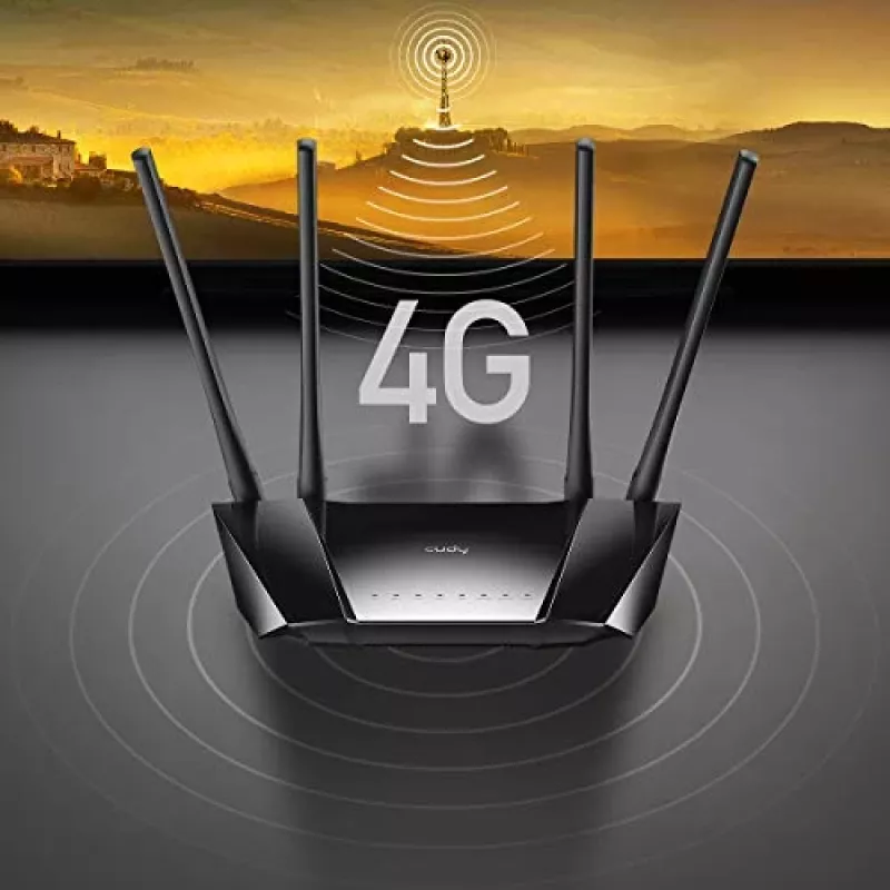 Cudy LT400 belaidis maršrutizatorius 4G LTE, 300 Mbps, 2,4 GHz, Fast Ethernet, juodas