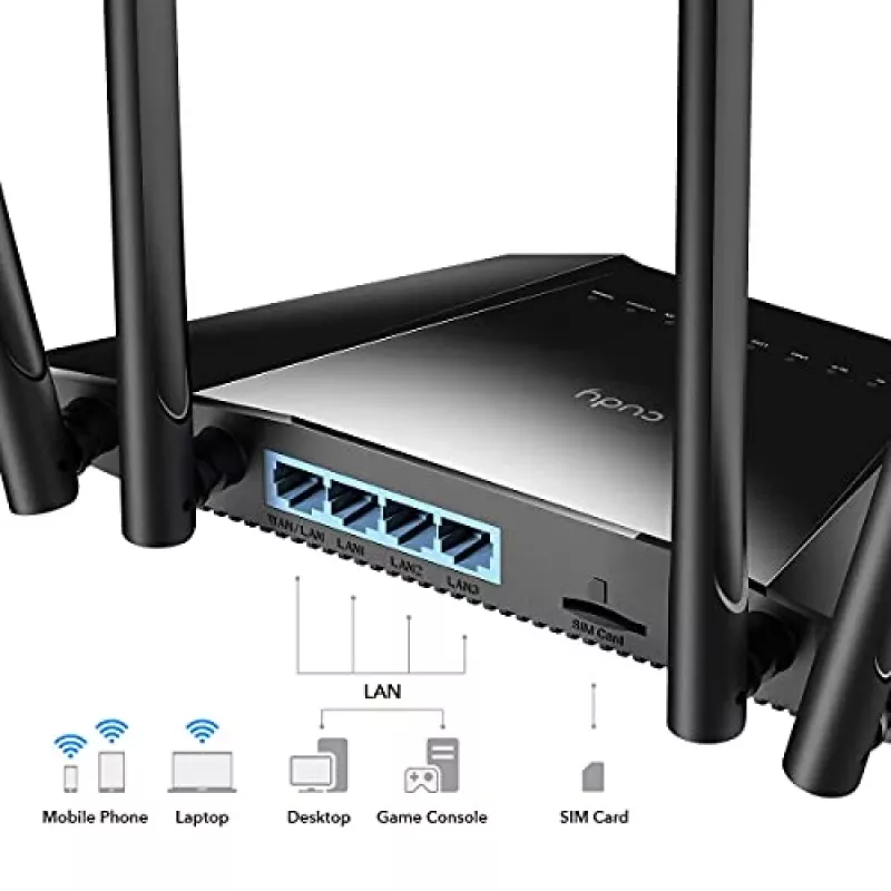 Cudy LT400 belaidis maršrutizatorius 4G LTE, 300 Mbps, 2,4 GHz, Fast Ethernet, juodas