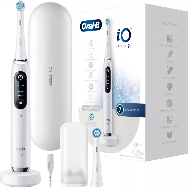 Oral-B iO 9N suaugusiųjų vibracinis dantų šepetėlis Baltas