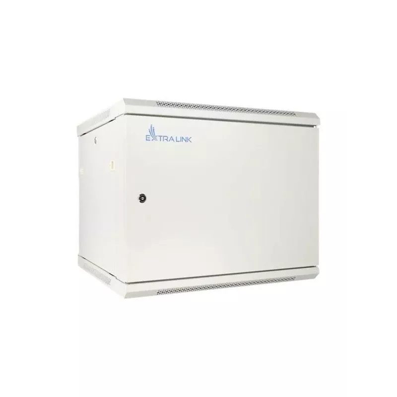 Extralink sieninis stelažas 12U 600x450 pilkos spalvos, metalinės durelės