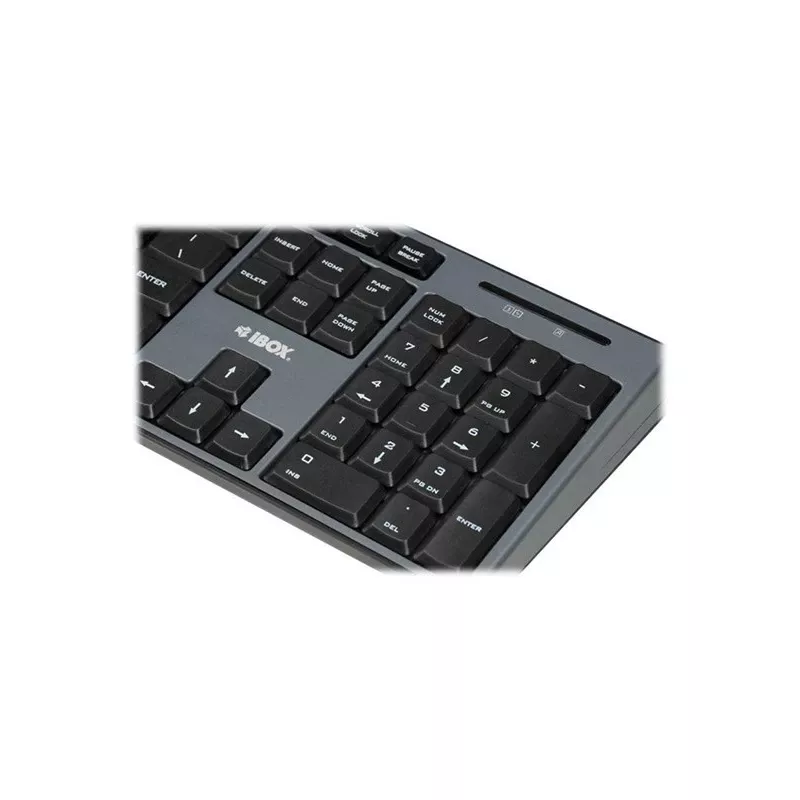 IBOX Desktop Kit Pro belaidė klaviatūra ir pelė, QWERTY pilno dydžio 104 klavišai, 2.4 GHz, 1200 DPI, juoda