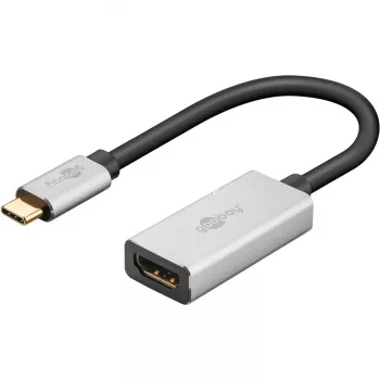 Wentronic 60194 vaizdo kabelio adapteris USB Type-C į HDMI 0,15 m juodas - sidabrinis