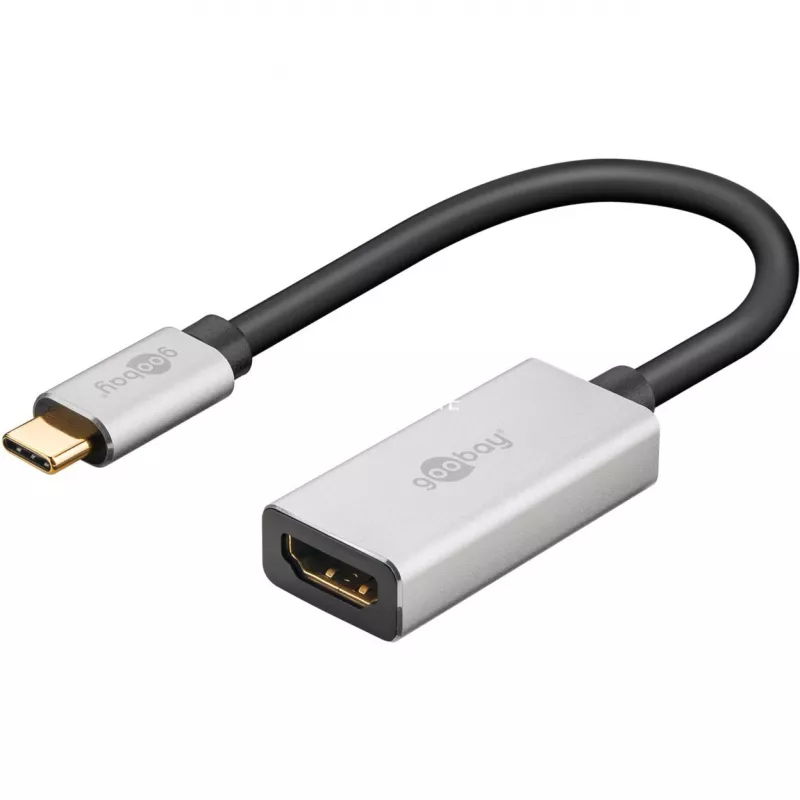 Wentronic 60194 vaizdo kabelio adapteris USB Type-C į HDMI 0,15 m juodas - sidabrinis
