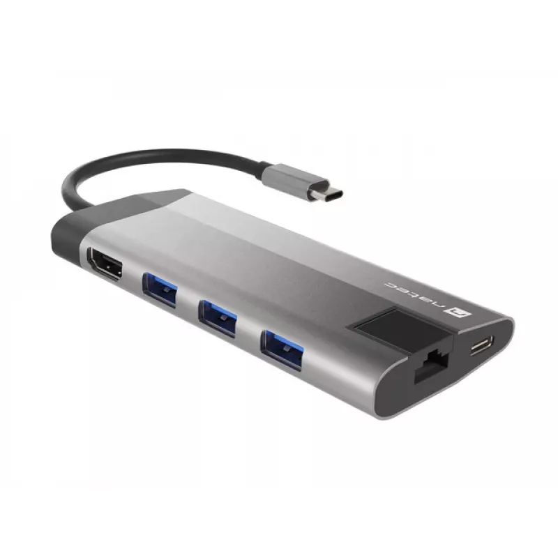 NATEC Fowler Plus USB Type-C juodai pilkas MicroSD SD centras