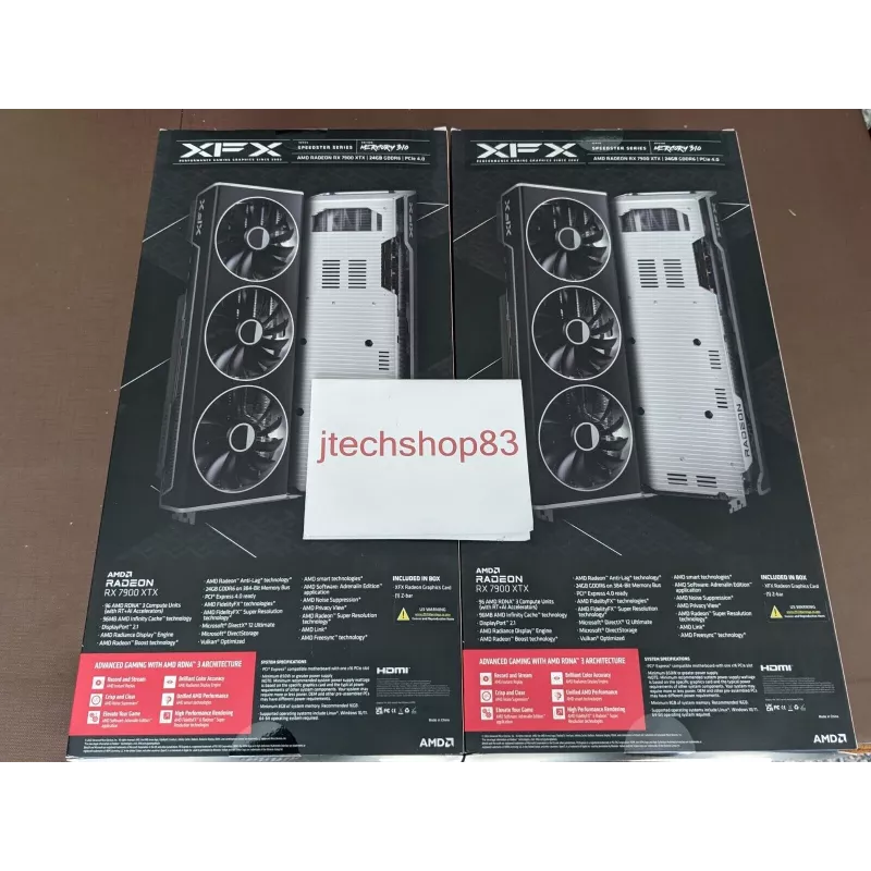 Vaizdo plokštė XFX Radeon RX 7900 XTX 24 GB GDDR6, PCIe 4.0, 384 bitų, 355 W, 3 ventiliatoriai