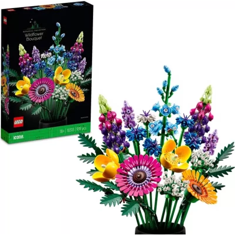 LEGO Icons Lauko gėlių puokštės rinkinys 10313, Įvairių spalvų