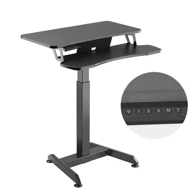 Maclean MC-835 nešiojamas stalas su elektriniu aukščio reguliavimu 72-122 cm, max. 37 kg, valdymo pultas, sėdėjimo-stovėjimo darbo vieta