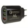 USB sieninis įkroviklis MACLEAN MCE479B – 3x USB prievadai, 18 W bendra galia, kompaktiškas