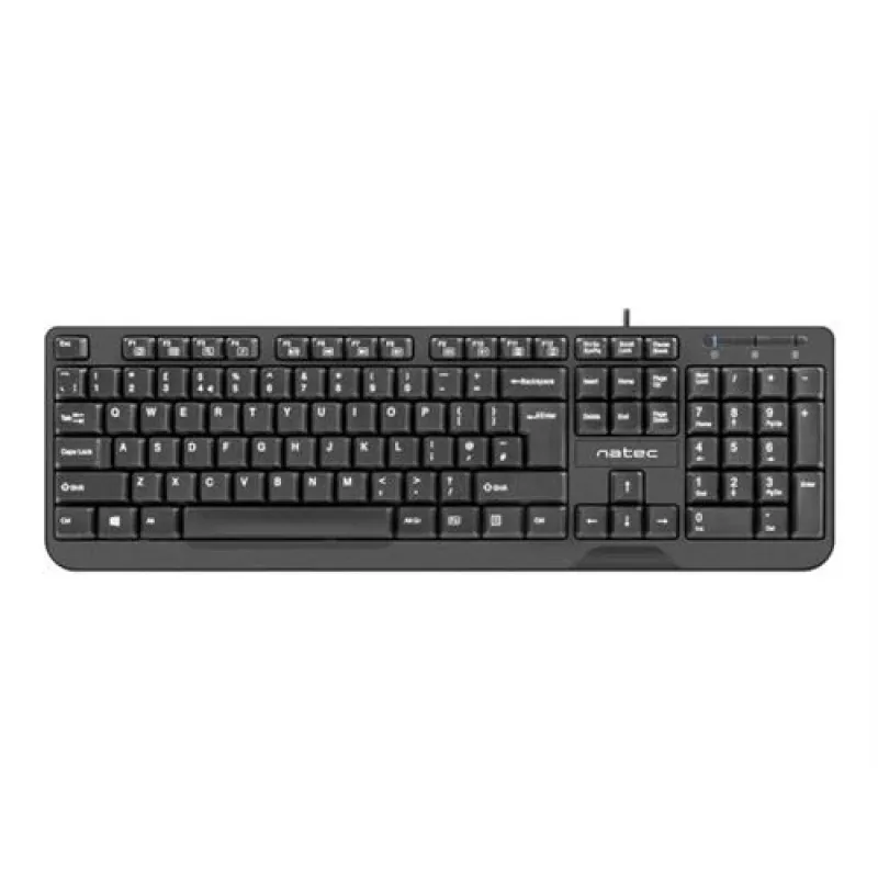 Natec Trout Slim USB klaviatūra, US išdėstymas, juoda