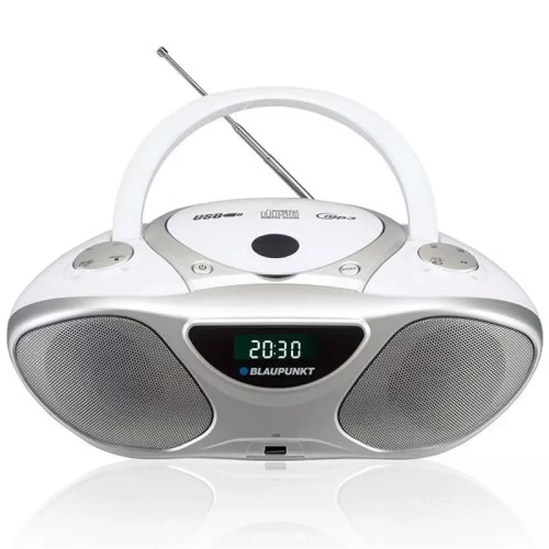 Blaupunkt BB14WH sidabrinis/baltas nešiojamas CD/MP3 radijas, USB, AUX, FM