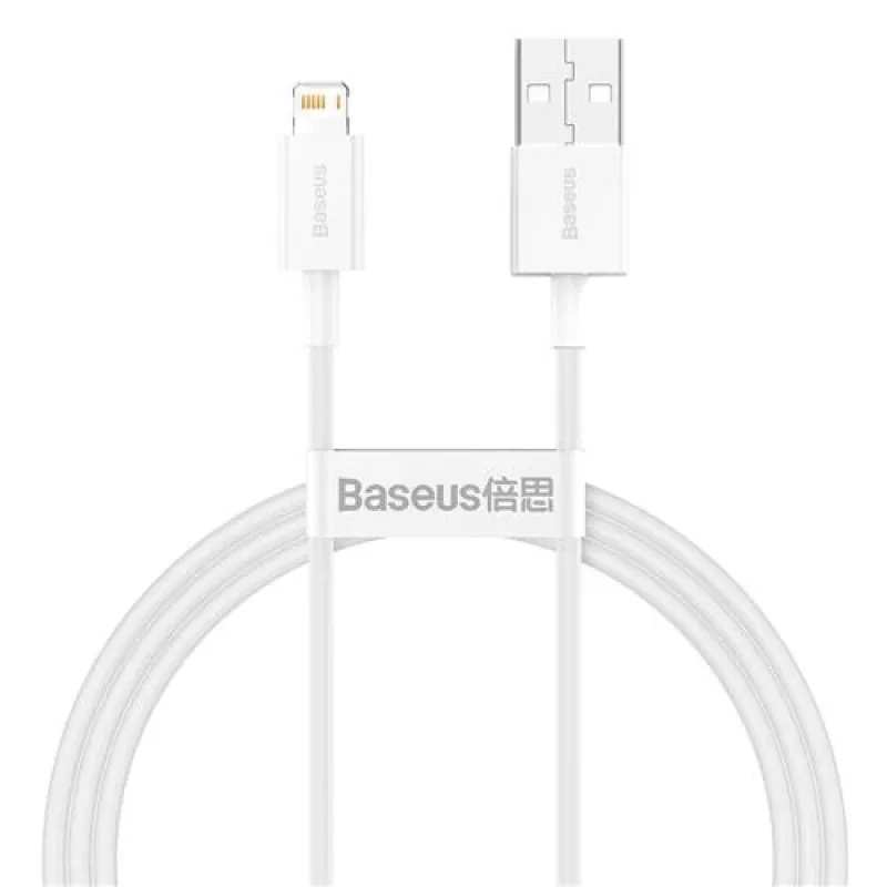 Baseus CALYS-A02 USB A – Lightning laidas 1 m Baltas