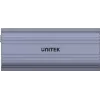 SSD korpusas Unitek SolidForce Reefer pilka – M.2 NVMe PCIe, USB‑C 10 Gbit/s, aliuminis, 1 diskas