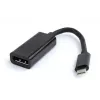 Gembird A-CM-DPF-01 adapteris iš USB-C į DisplayPort, 15 cm, juodas
