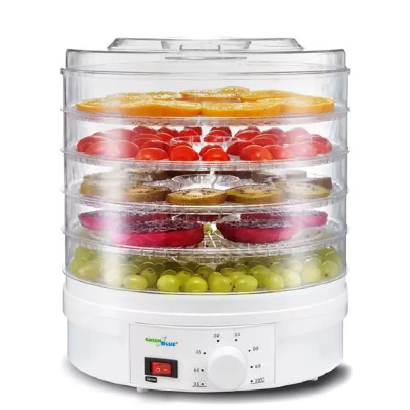 Džiovintuvas GreenBlue GB190 su 5 padėklais, 250 W, reguliuojama temperatūra, 32 cm padėklo skersmuo