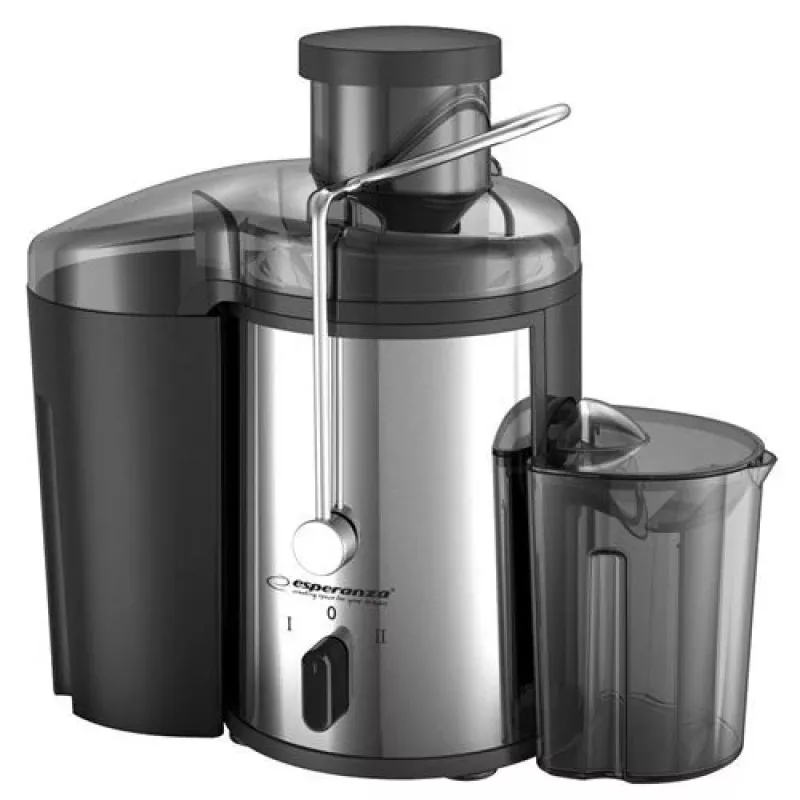 Sulčiaspaudė ESPERANZA EKJ002 — 500 W, 0,45 l talpa sultims, 1,5 l minkštimo talpykla, nerūdijantis plienas/juoda