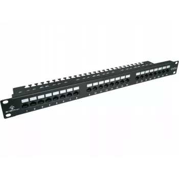 Pataisų skydas Alantec PK001 24 prievadų UTP Cat.6 1U 19 colių – 24x RJ45, U/UTP (UTP), juodas