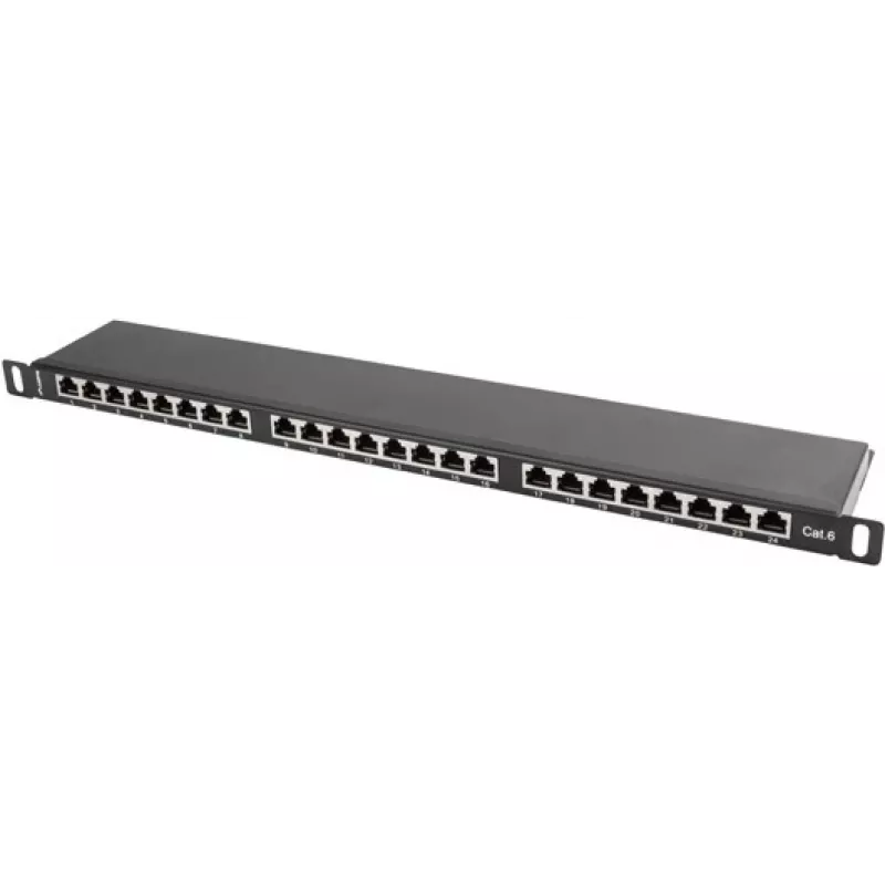 Patch panel Lanberg PPS6-0024-B 24 prievadų, 0,5U, ekranuotas, Cat6