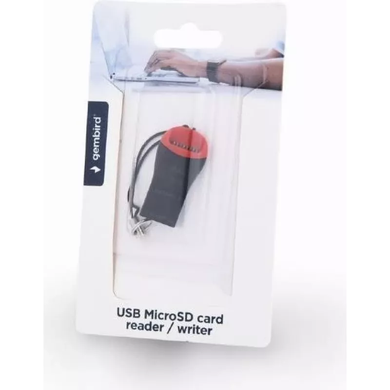 Card Reader Gembird FD2-MSD-3 USB 2.0 juoda raudona