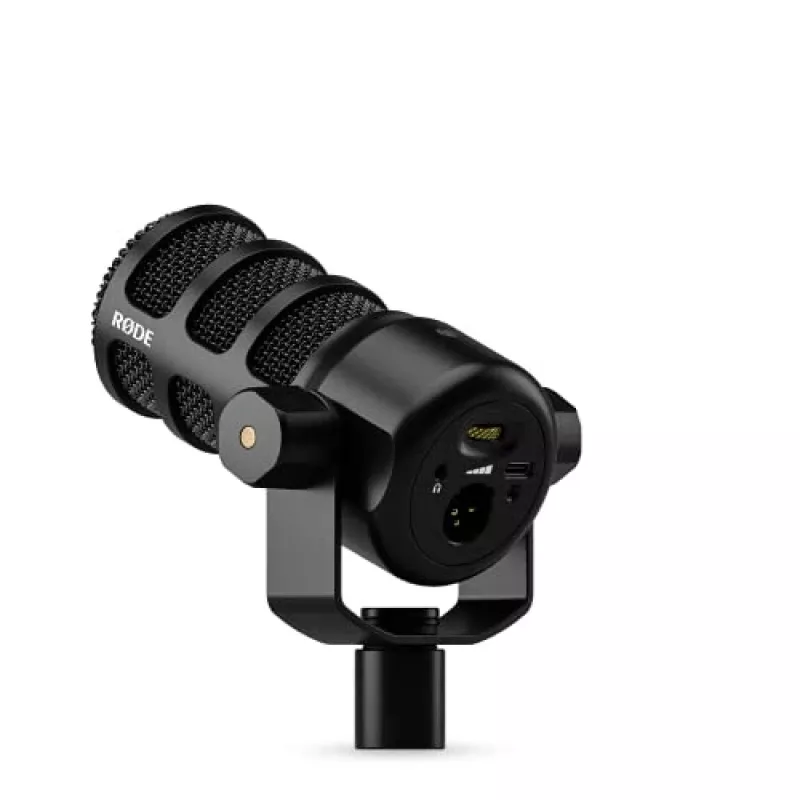 Studijinis mikrofonas RØDE PodMic USB – kardioidinis XLR/USB, 24 bitai / 48 kHz, USB-C, ausinių išvestis, sukamasis garsumo reguliatorius, juodas