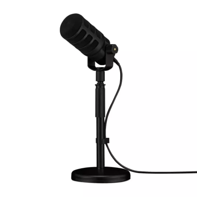 Studijinis mikrofonas RØDE PodMic USB – kardioidinis XLR/USB, 24 bitai / 48 kHz, USB-C, ausinių išvestis, sukamasis garsumo reguliatorius, juodas