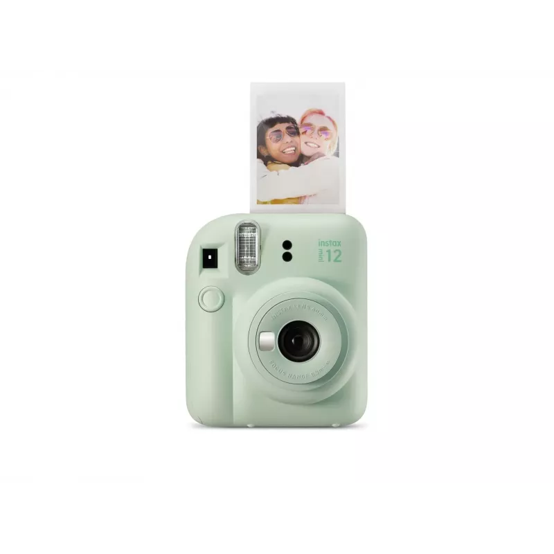 Momentinė kamera Fujifilm Instax Mini 12 Žalia – nuotrauka 86x54 mm, juosta 62x46 mm, 60 mm ekv. židinio nuotolis