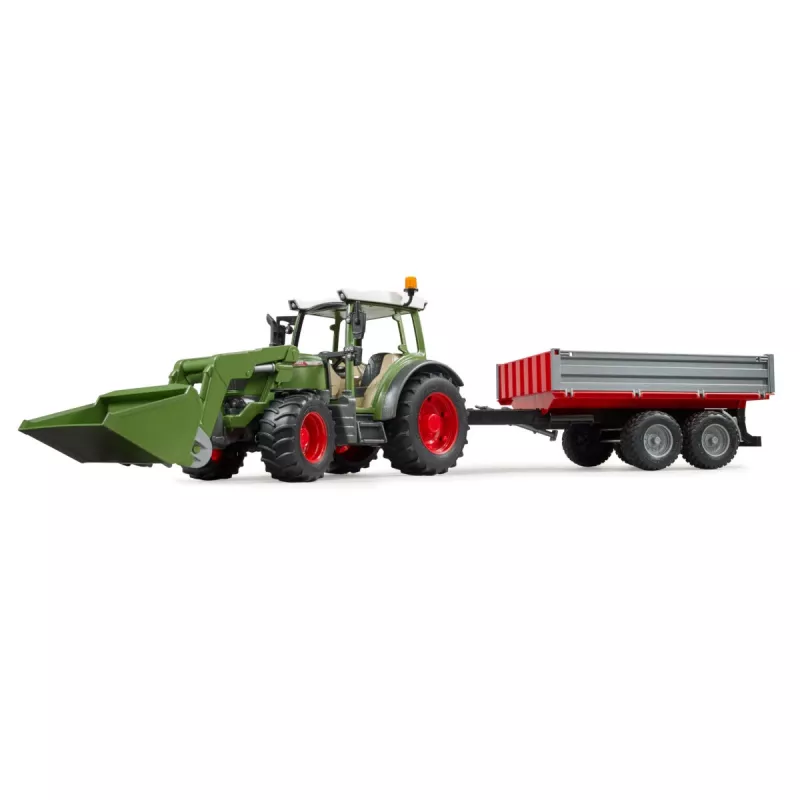 Traktorius BRUDER Fendt Vario 211 su priekiniu krautuvu ir šonine priekaba