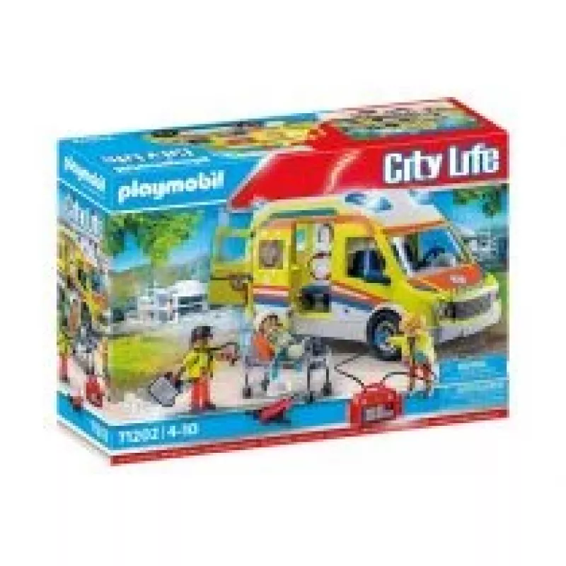 Playmobil 71202 City Life Greitosios pagalbos automobilis su šviesomis ir garsu, žaidimų rinkinys, tinkamas nuo 4 metų