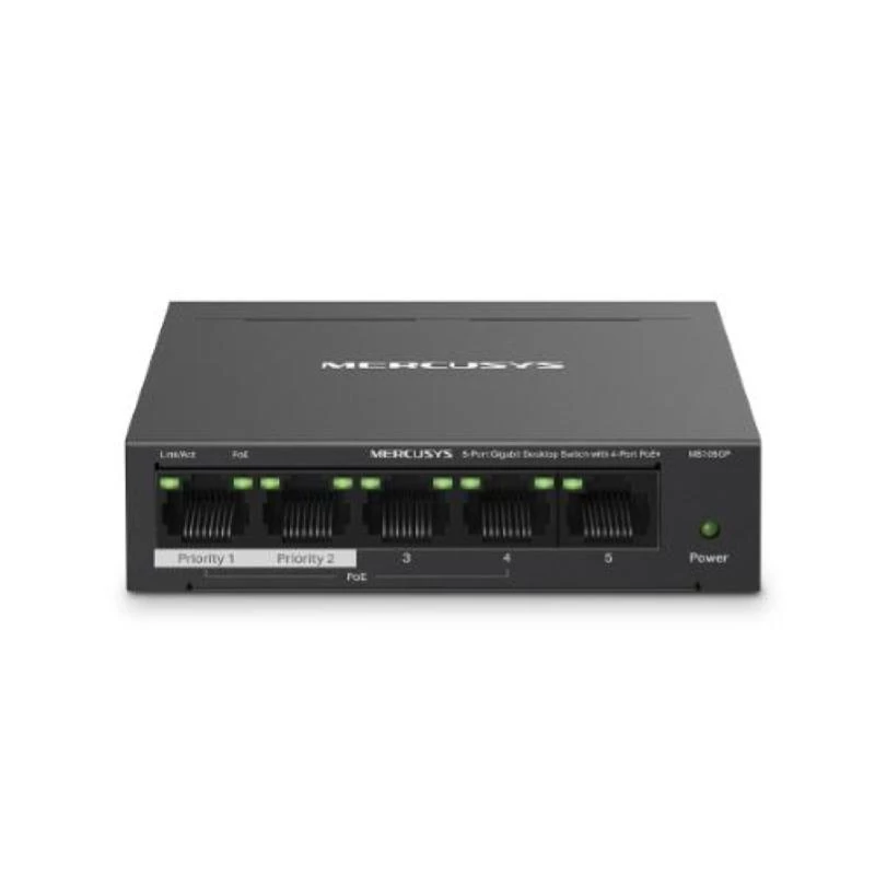 Mercusys 5 prievadų Gigabit stalinis komutatorius su 4 prievadais PoE+