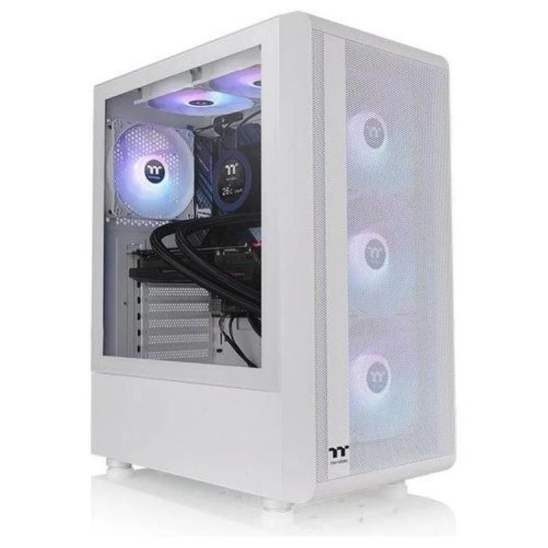 Thermaltake S200 TG Tempered Glass ARGB Snow Edition vidutinis bokštinis kompiuterio korpusas
