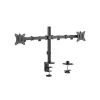 Monitor laikiklis Gembird MA-D2-01 dviem ekranams iki 32 colių, VESA 75x75–100x100, spaustuvas, 18 kg, juodas