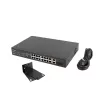 Nevaldomas komutatorius LANBERG RSFE-16P-2C-150 — 18 prievadų Gigabit, 16 PoE+/2 SFP, 150 W bendra galia, 1U stovas, metalinis, juodas