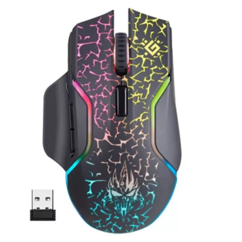 Defender Oneshot GM-067 Belaidė žaidimų pelė, dešinei rankai, RF + USB, pilka