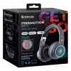 Ausinės DEFENDER FREEMOTION B571 LED belaidės dvikanalės, 4 cm tvarkyklės, 6–8 h baterija, uždaras akustinis, 20–20000 Hz