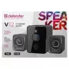 Defender V12 65212 2.1 garsiakalbių komplektas kompiuteriui, 11 W, 5 W žemųjų dažnių garsiakalbis, maitinimas per USB, LED apšvietimas, juodas, 115 x 130 x 223 mm