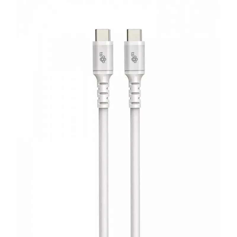 USB C - USB C laidas 1m silikoninis baltas