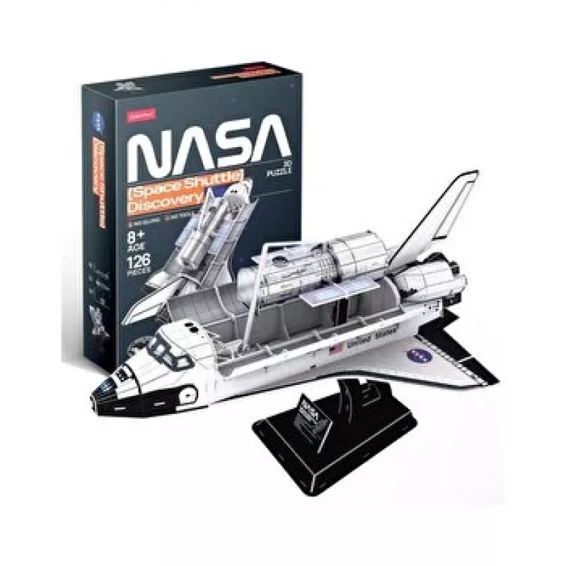 3D dėlionė Cubicfun Space Shuttle Discovery modelis 306-DS1057, kartoninis konstravimo rinkinys