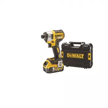 Veržliaraktis smūginis DeWALT DCF887P2-QW 1/4 colio pavara, 18V Li‑Jon 5Ah, 205 N·m, 3250 sūk./min., 2 baterijos, įkroviklis, dėklas