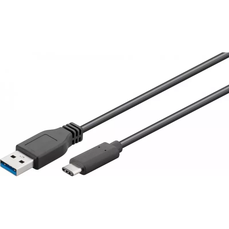 Wentronic Goobay USB 3.0 SuperSpeed laidas USB-C™, juodas, 2 m - USB 3.0 kištukas (A tipas) > USB-C kištukas (71221)