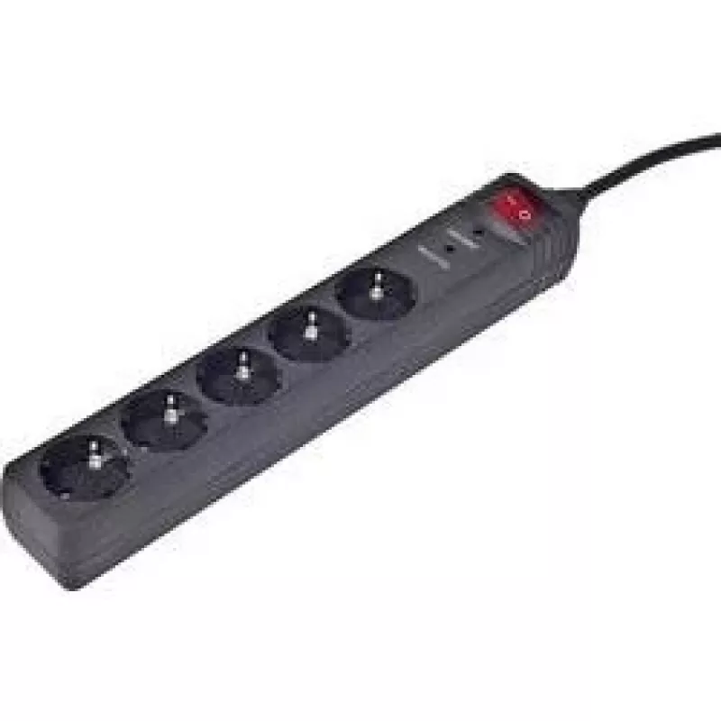 EnerGenie SPG5-C-15 apsauginis filtras nuo viršįtampių, juodas, 5 kištukiniai lizdai, 250 V, 4,5 m