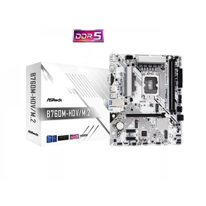ASRock B760M-HDV/M.2 DDR5 Micro-ATX pagrindinė plokštė