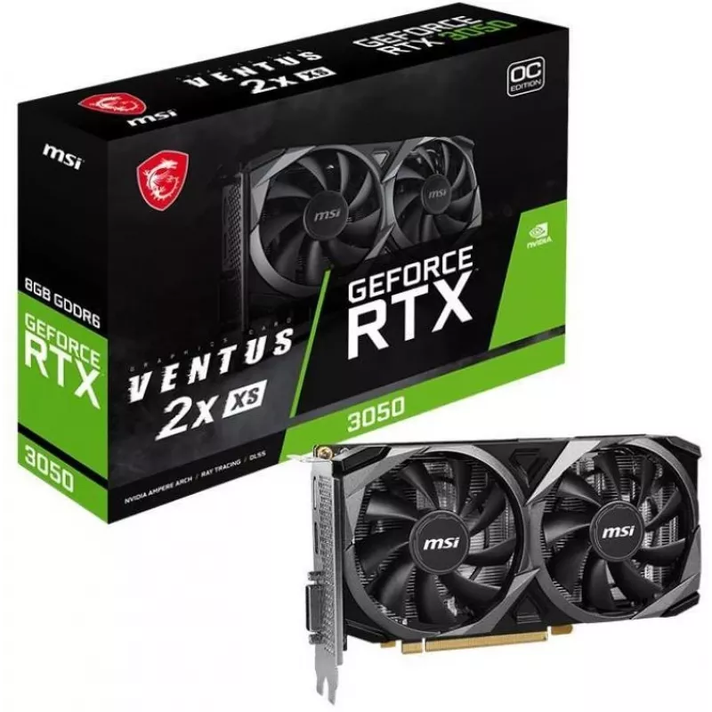 Vaizdo plokštė MSI VENTUS GEFORCE RTX 3050 2X XS 8G OC, NVIDIA, 8 GB GDDR6