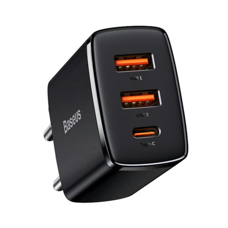 Baseus 30W USB įkroviklis QC PD3.0 Type C greitasis įkrovimas telefonams iPhone 17 16 15 14 13 12 Pro Max Xiaomi Samsung