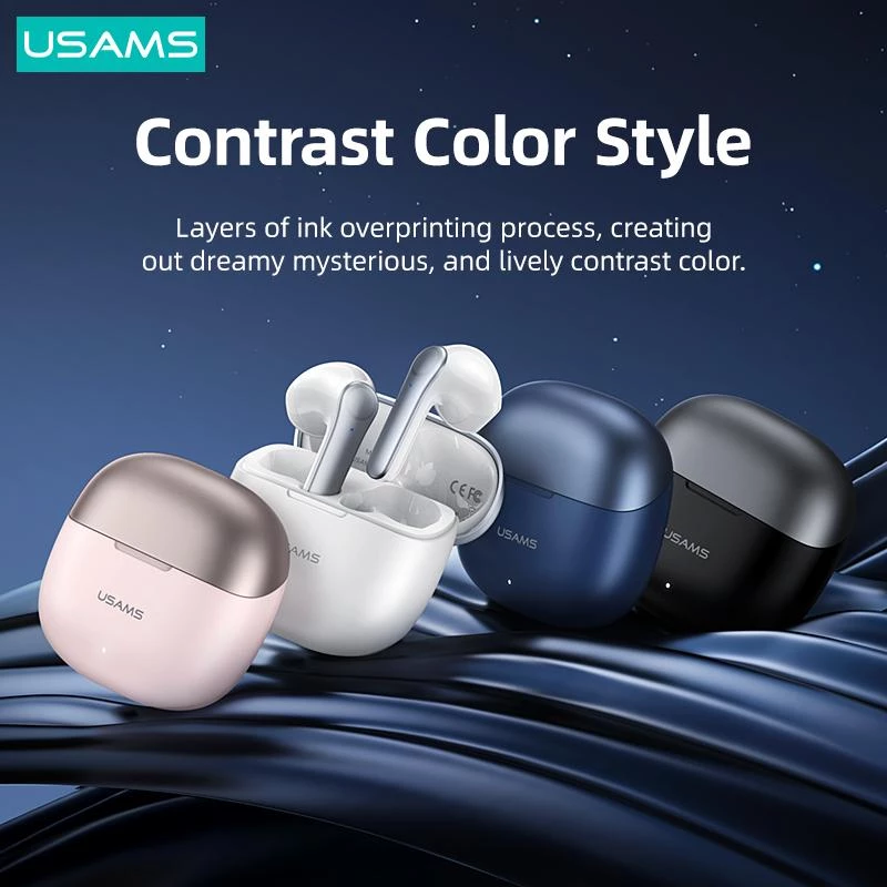 Ausinės USAMS TWSXH Series Dual Mic Wireless Mėlynos BHUXH03