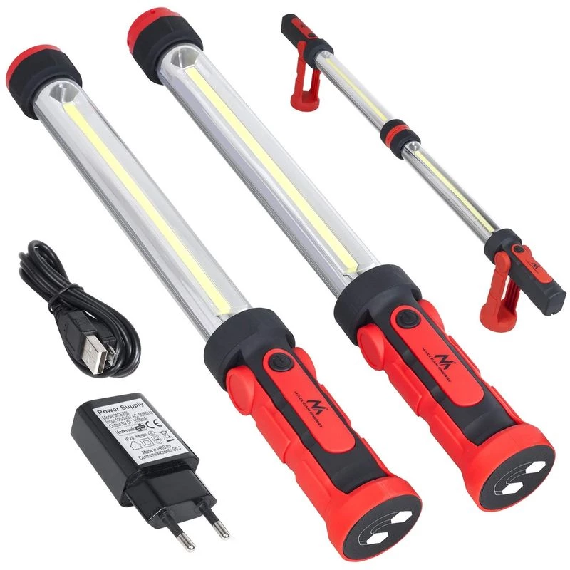 Maclean MCE230 COB LED XXL 2X dirbtuvės lempa su magnetu ir kabliu, 1200 liumenų, dviem režimais
