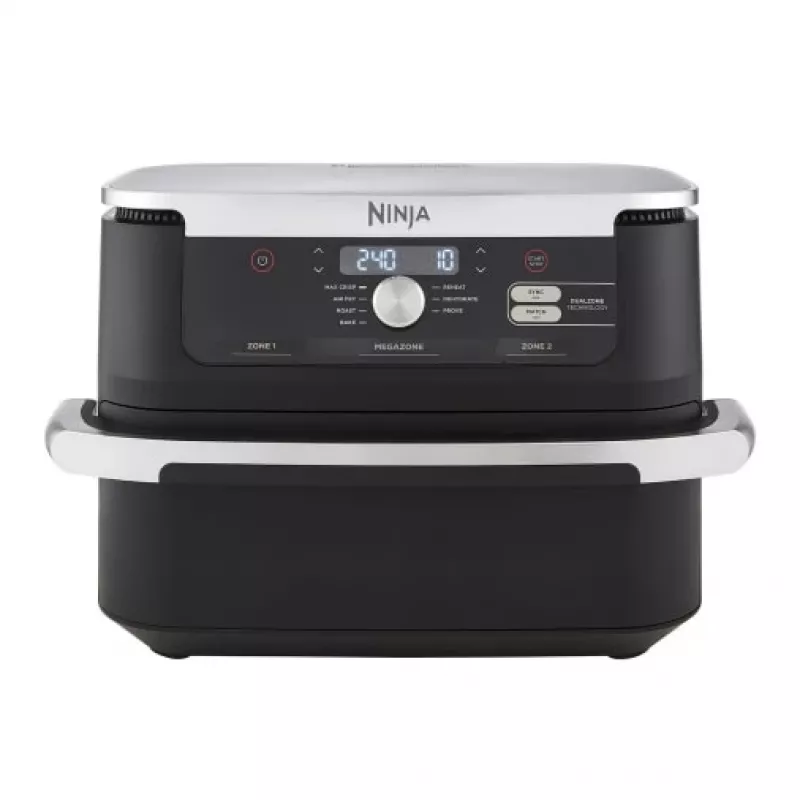 Kepimo indas Ninja AF500EU dvigubas 10,4 L atskiras 2470 W karšto oro gruzdintuvė Juoda, Nerūdijantis plienas