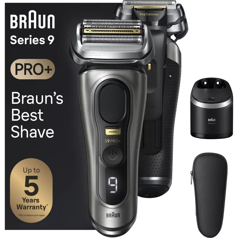 Braun Series 9 Pro+ 9565cc šlapias ir sausas skutimosi aparatas su trimeriu, Metallic