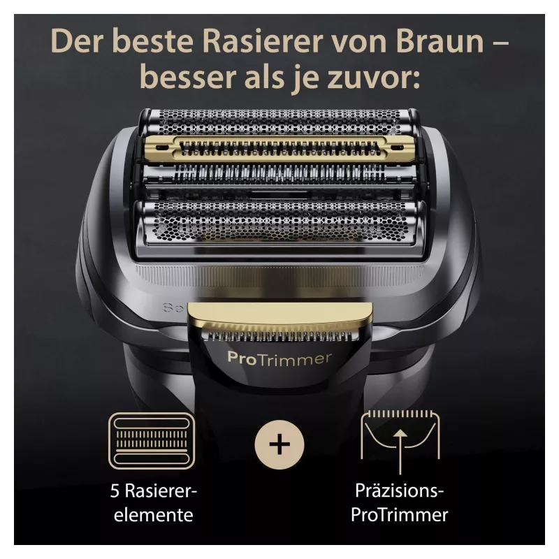Braun Series 9 Pro+ 9565cc šlapias ir sausas skutimosi aparatas su trimeriu, Metallic